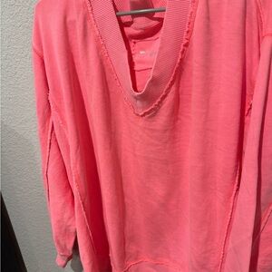 Aerie Coral V-Neck Sweatshirt